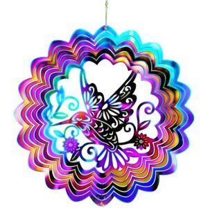 Wind Spinners Metal 3D, Stainless Steel Hanging for Outdoor Indoor Decor 12 inch